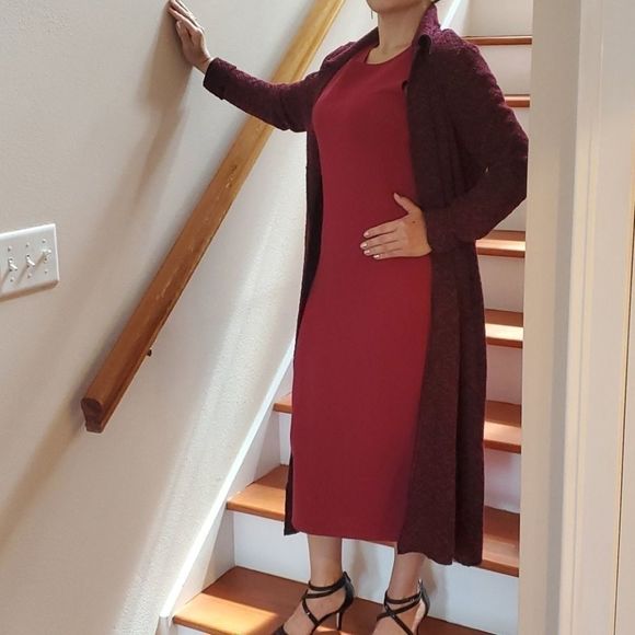 NWOT Burgundy Body Con Cut Out Dress - Picture 6 of 8